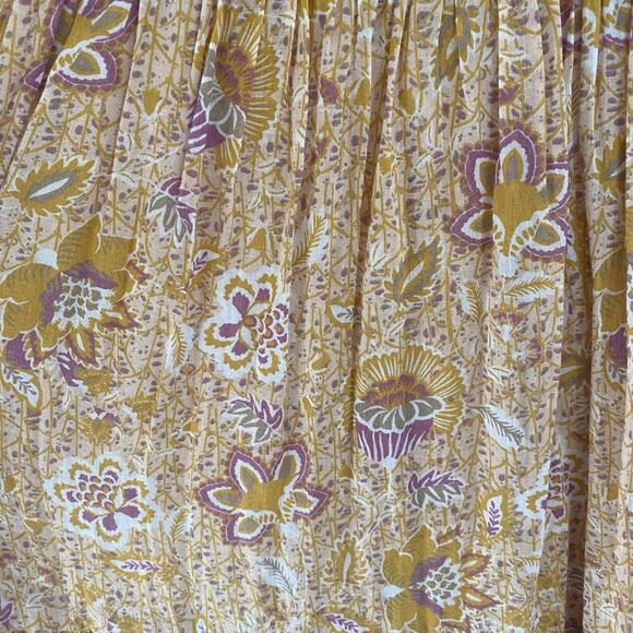 Free People Getaway Midi Maxi Dress Women’s XS Boho Floral Ivory Comb Smocked - Picture 4 of 6